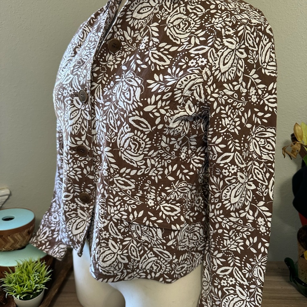Jones New York Sport Brown Floral Jacket